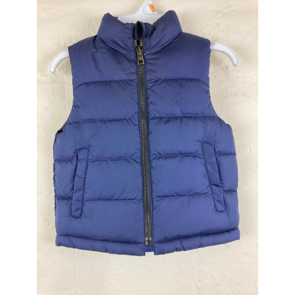 Polo Ralph Lauren Puffer Vest Toddler 3T Blue Camo Reversible Down Fill Coat - Picture 6 of 6